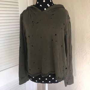 Project Social T Distressed cropped sweatshirt